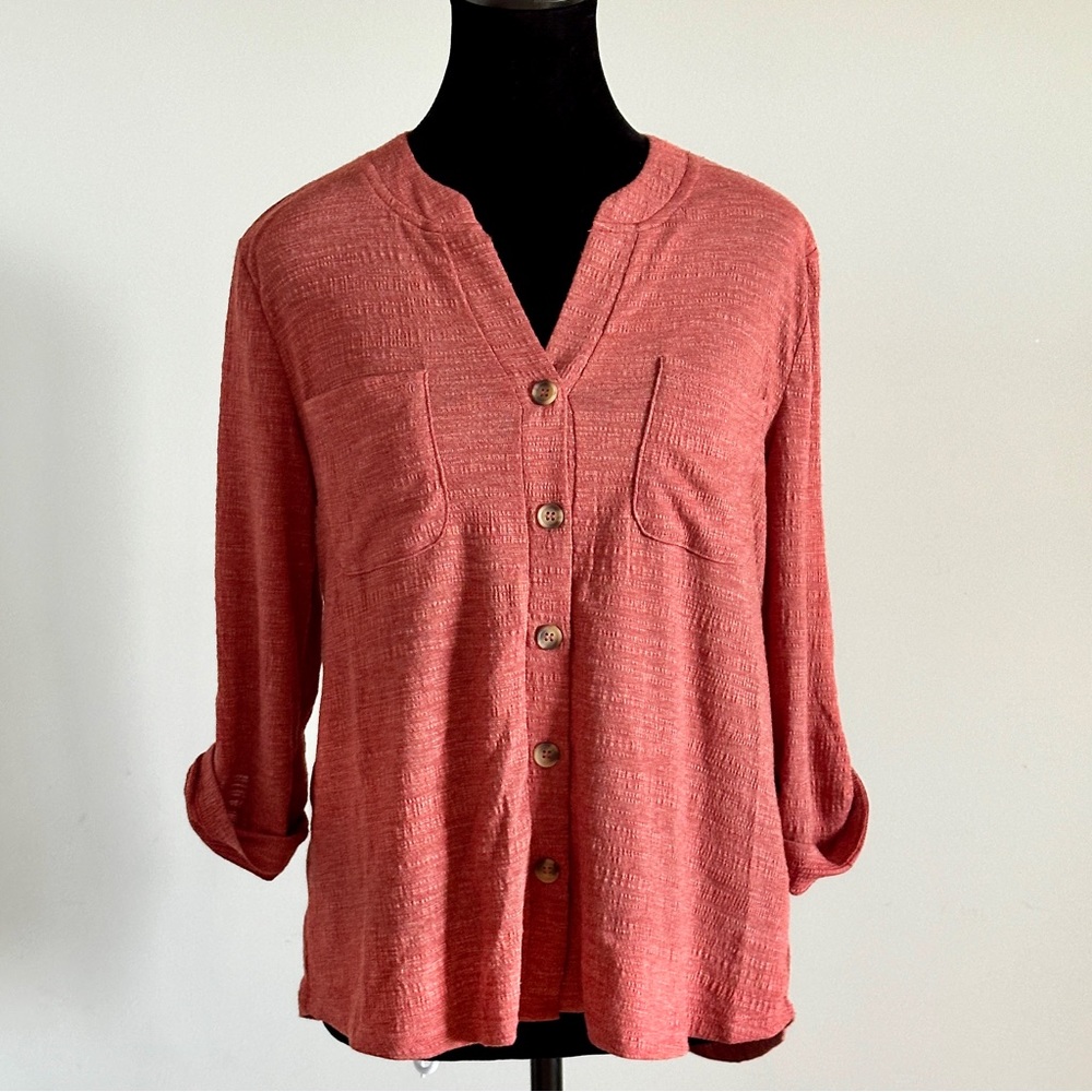 NWT Cable & Gauge Knit Blouse with Double Pockets Sz. Sm
